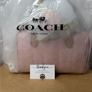 New 2026 Coach Powder Pink Medium/Regular Rowan Bag w/Charms CEA18